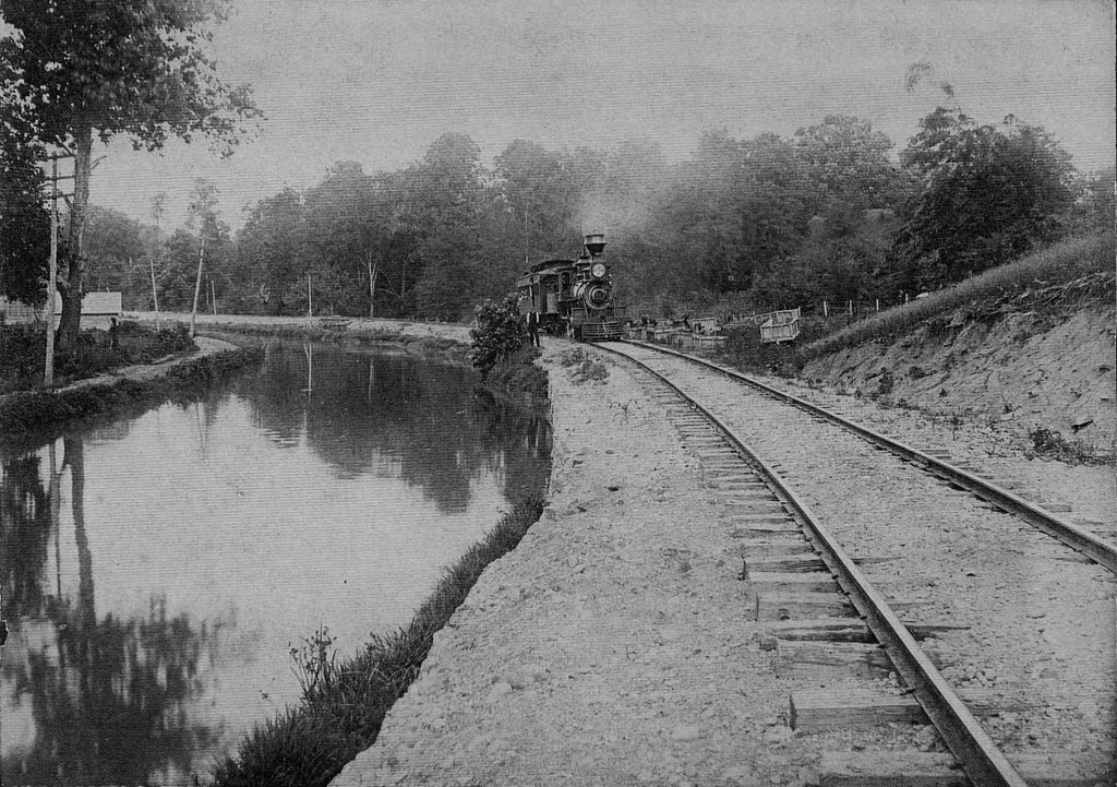 Until the 1913 Great Miami River flood this would have been the scene if you looked  along the Miami-Erie Canal near the Woodsdale resort. Woodsdale Island, the self-proclaimed "playground of southwest Ohio" offered food, drink and dancing to all. Photo courtesy of the  MidPointe Library Digital Archive - George C. Crout collection.
